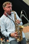 Pete on sax at Rye Jazz Festival